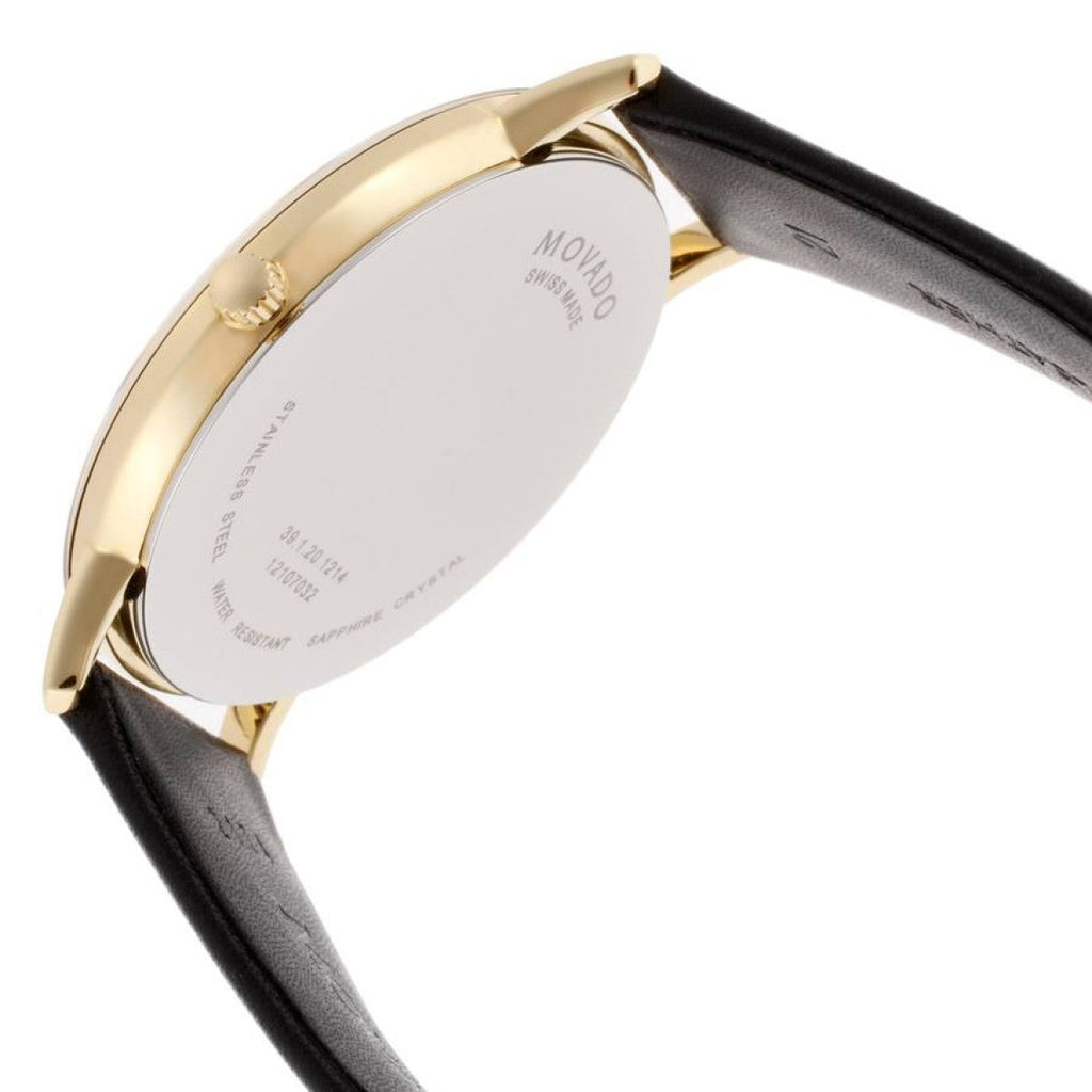 Movado TC Silver Dial Black Leather Strap Watch For Men - 606695 Buy Now By Movado