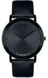 Movado Sapphire Black Dial Black Leather Strap Watch for Men - 606884 Buy Now By Movado