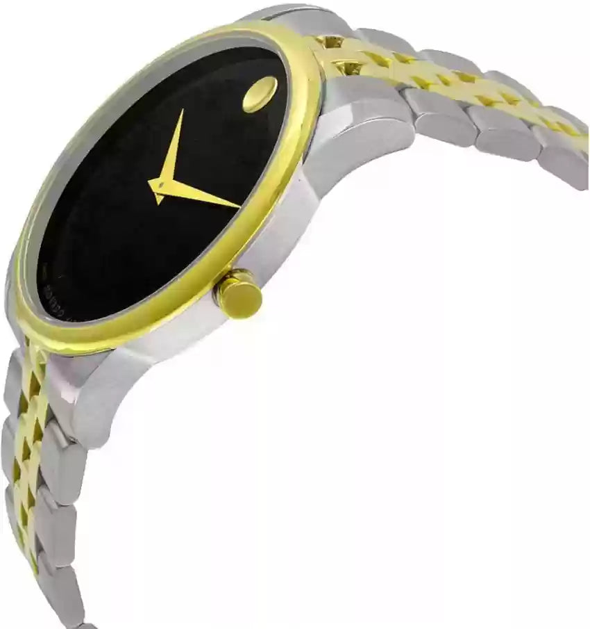 Movado Museum Classic Black Dial Two Tone Steel Strap Watch For Men - 606899 Buy Now By Movado
