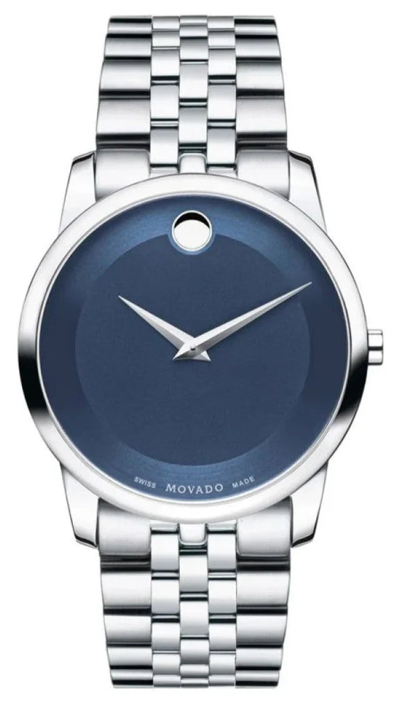 Movado Museum Classic Blue Dial Silver Steel Strap Watch for Men - 606982 Buy Now By Movado