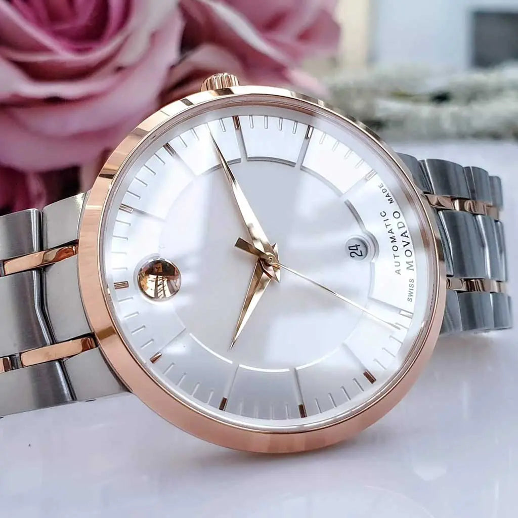 Movado 1881 Automatic Silver Dial Two Tone Steel Strap Watch For Men - 607063 Buy Now By Movado