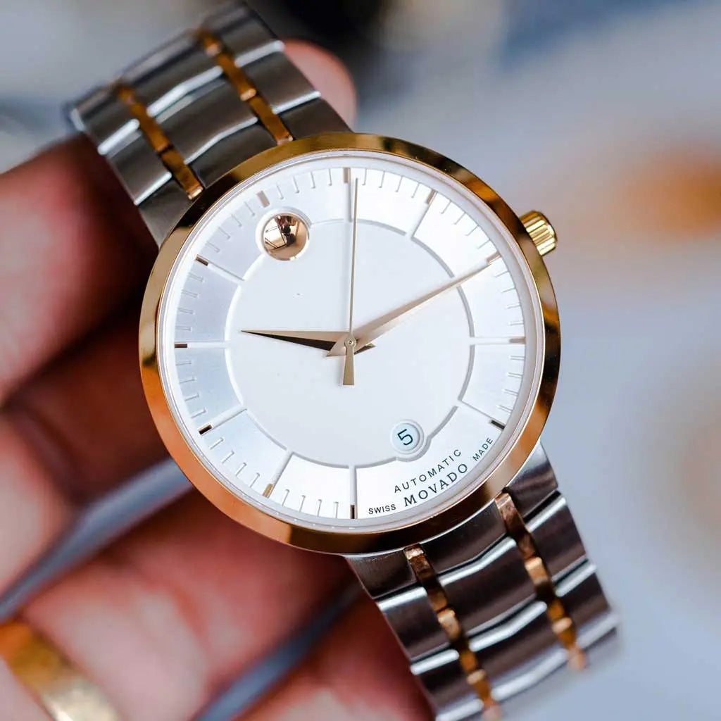 Movado 1881 Automatic Silver Dial Two Tone Steel Strap Watch For Men - 607063 Buy Now By Movado