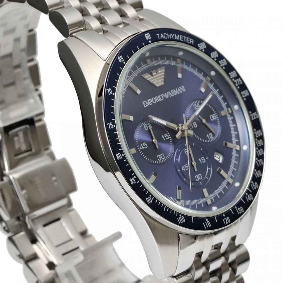 Emporio Armani Sportivo Chronograph Blue Stainless Steel Watch For Men - AR6072 Buy Now By Emporio Armani