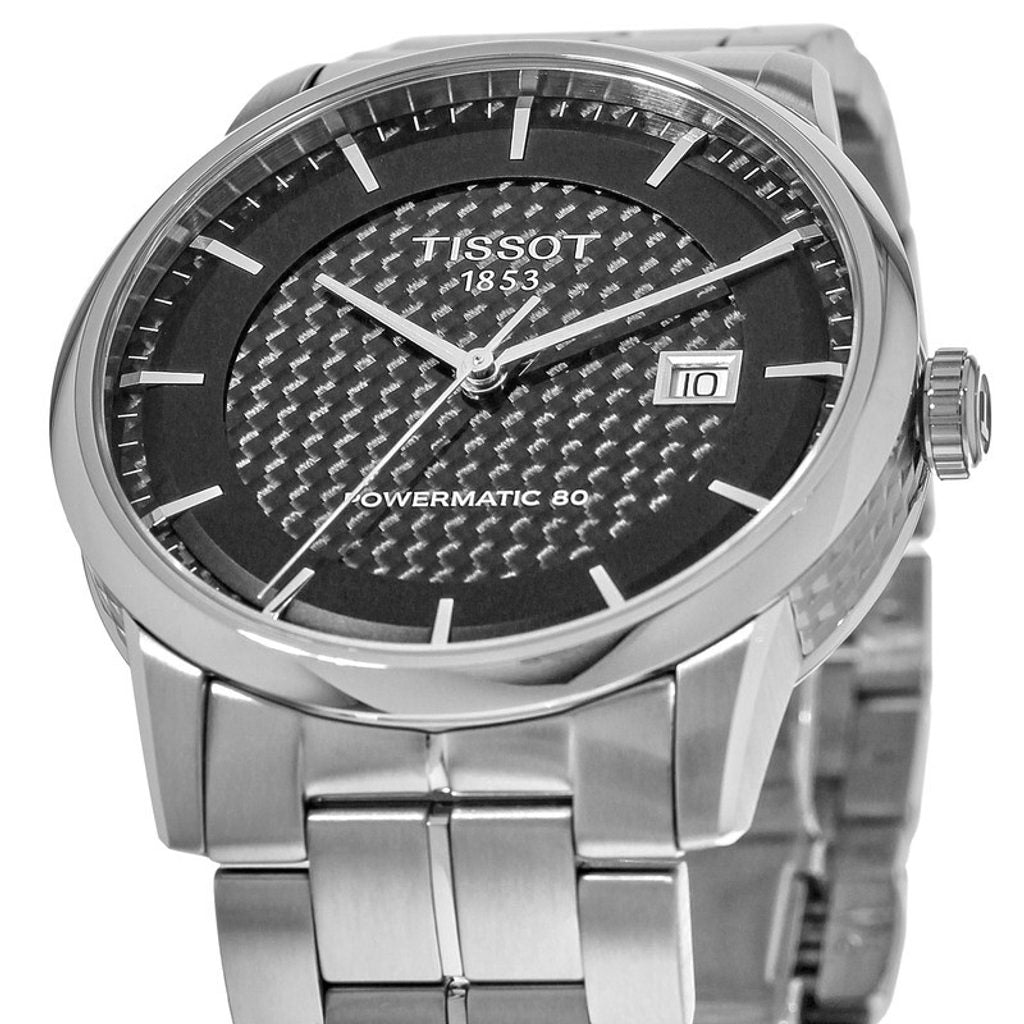 Tissot Luxury Powermatic 80 Black Dial Silver Steel Strap Watch for Men - T086.407.11.201.02 Buy Now By Tissot