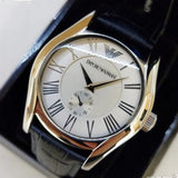 Emporio Armani Valente Quartz Silver Dial Grey Leather Strap Watch For Men - AR1666 Buy Now By Emporio Armani