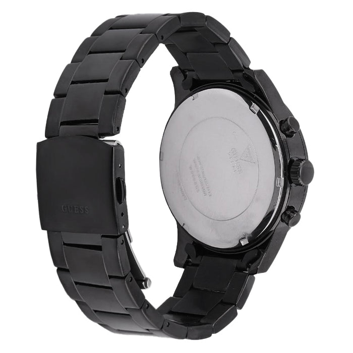 Guess Atlas Chronograph Black Dial Black Steel Strap Watch For Men - W0668G5 Buy Now By Guess