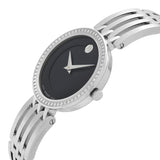 Movado Esperanza 63 Diamonds Black Dial Silver Steel Strap Watch For Women - 0607052 Buy Now By Movado