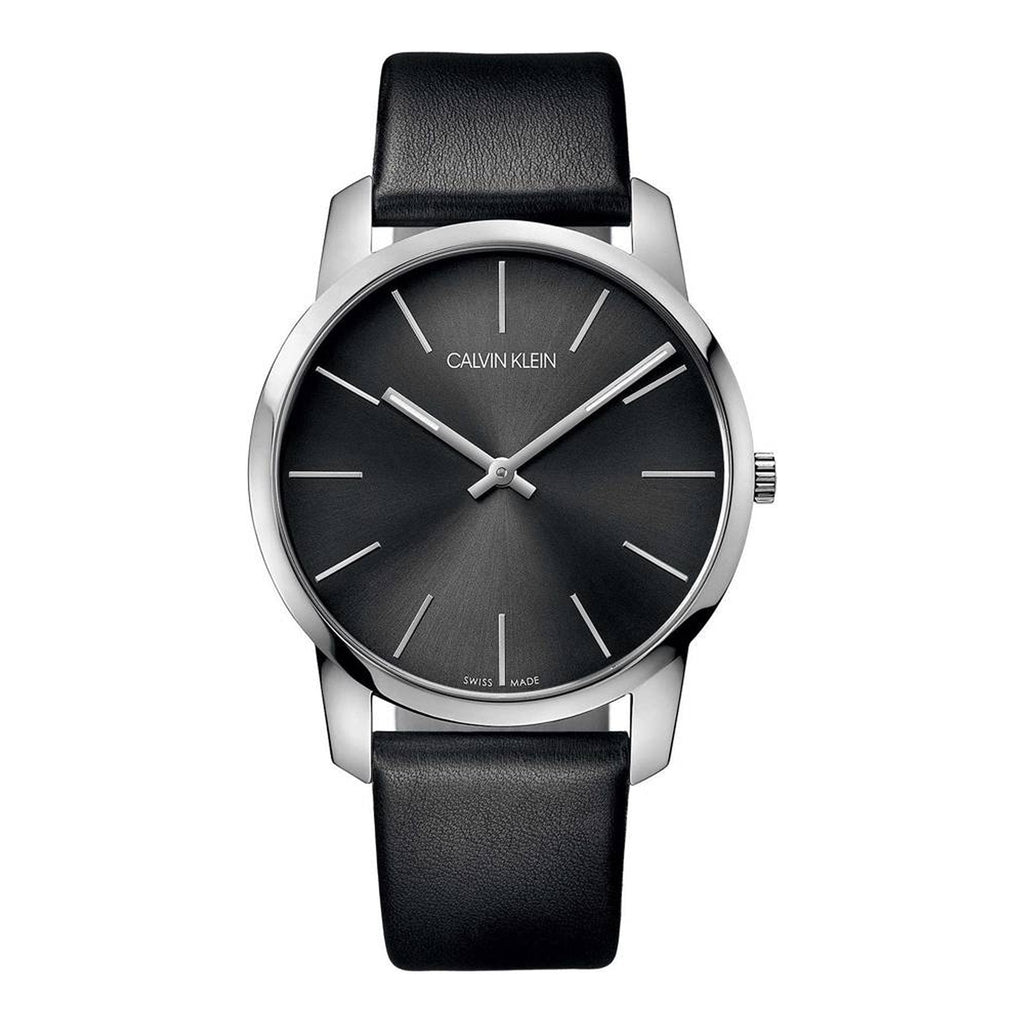 Calvin Klein City Grey Dial Black Leather Strap Watch For Men - K2G21107 Buy Now By Calvin Klein