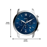 Fossil Neutra Chronograph Blue Dial Silver Steel Strap Watch for Men - FS5792 Buy Now By Fossil