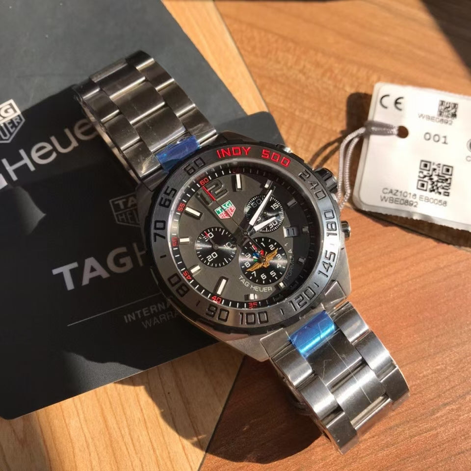 Tag Heuer Formula 1 Chronograph Indy 500 Special Edition Grey Dial Silver Steel Strap Watch for Men - CAZ1016.EB0058 Buy Now By Tag Heuer