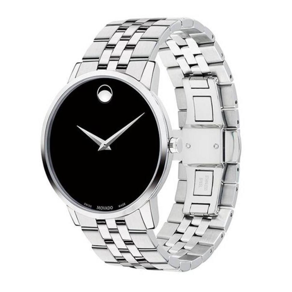 Movado Museum Classic Black Dial Silver Steel Strap Watch for Men - 0607199 Buy Now By Movado