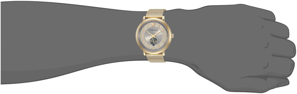 Versace V Circle Quartz Gold Dial Gold Mesh Bracelet Watch For Men - VBQ070017 Buy Now By Versace
