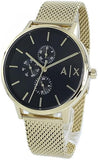 Armani Exchange Cayde Chronograph Black Dial Gold Mesh Strap Watch For Men - AX2715 Buy Now By Armani Exchange