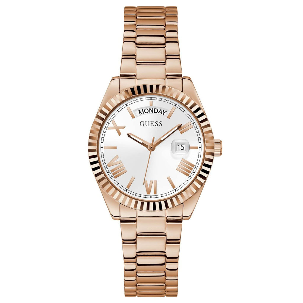 Guess Luna White Dial Rose Gold Steel Strap Watch for Women - GW0308L3 Buy Now By Guess
