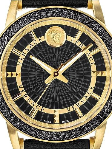 Versace Code Quartz Black Dial Black Leather Strap Watch For Men - VEPO00320 Buy Now By Versace