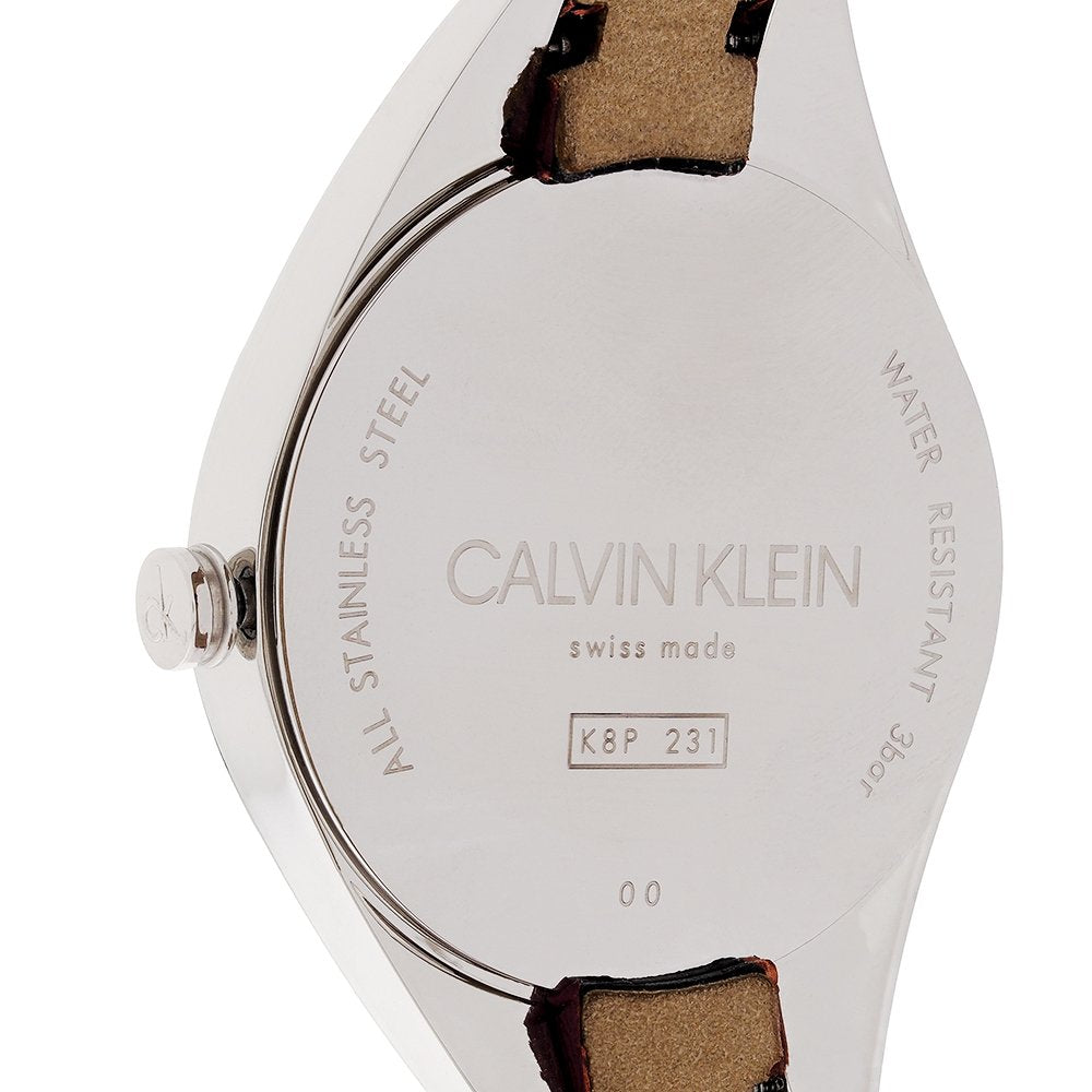 Calvin Klein Rebel Blue Maroon Dial Maroon Leather Strap Watch for Women - K8P231UN Buy Now By Calvin Klein