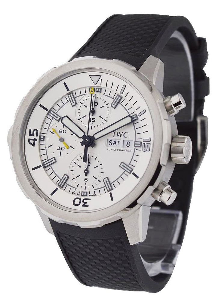 IWC Aquatimer Chronograph White Dial Black Rubber Strap Watch for Men - IW376801 Buy Now By IWC