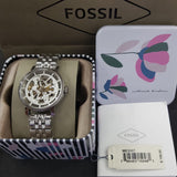 Fossil Boyfriend Automatic Skeleton Silver Dial Silver Steel Strap Watch for Women - ME3067 Buy Now By Fossil