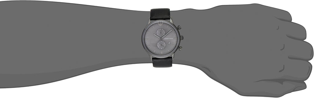 Emporio Armani Classic Grey Dial Grey Leather Strap Watch For Men - AR0388 Buy Now By Emporio Armani