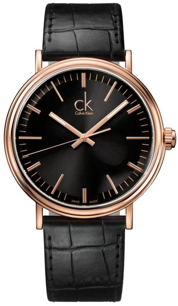 Calvin Klein Surround Black Dial Black Leather Strap Watch for Men - K3W216C1 Buy Now By Calvin Klein