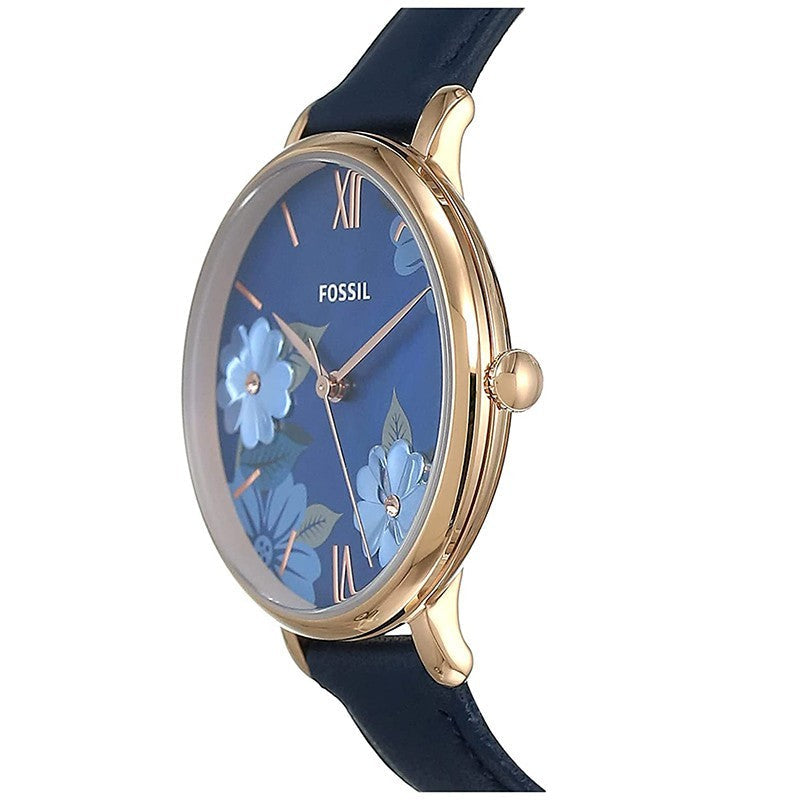 Fossil Jacqueline Blue Dial Blue Leather Strap Watch for Women - ES4673 Buy Now By Fossil