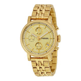 Fossil Boyfriend Chronograph Gold Dial Gold Steel Strap Watch for Women - ES2197 Buy Now By Fossil