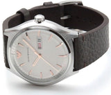 Emporio Armani Dress Quartz White Dial Brown Leather Strap Watch For Men - AR1999 Buy Now By Emporio Armani