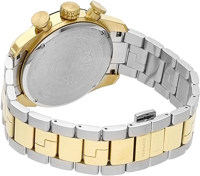 Versace V-Ray Chronograph Black Dial Two Tone Steel Strap Watch For Men - VE2I00421 Buy Now By Versace