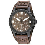 Fossil Nate Chronograph Brown Dial Brown Leather Strap Watch for Men - JR1511 Buy Now By Fossil