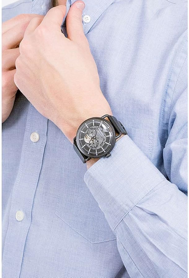 Emporio Armani Aviator Chronograph Black Dial Black Leather Strap Watch For Men - AR60028 Buy Now By Emporio Armani