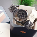 Fossil Townsman Mechanical Black Dial Black Steel Strap Watch for Men - ME1136 Buy Now By Fossil