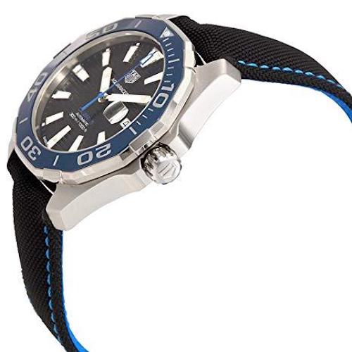 Tag Heuer Aquaracer Calibre 5 Automatic Black Dial Black Nylon Strap Watch for Men - WAY201C.FC6395 Buy Now By Tag Heuer
