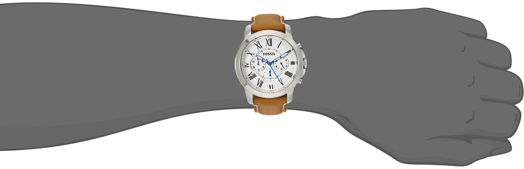 Fossil Grant Chronograph White Dial Brown Leather Strap Watch for Men - FS5060 Buy Now By Fossil