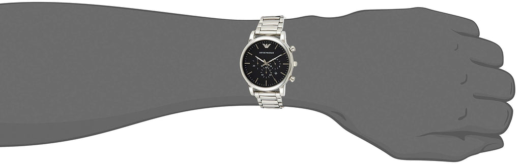 Emporio Armani Luigi Black Dial Silver Steel Strap Watch For Men - AR1894 Buy Now By Emporio Armani