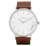 Coach Perry Silver Dial Brown Leather Strap Watch for Women - 14503120 Buy Now By Coach
