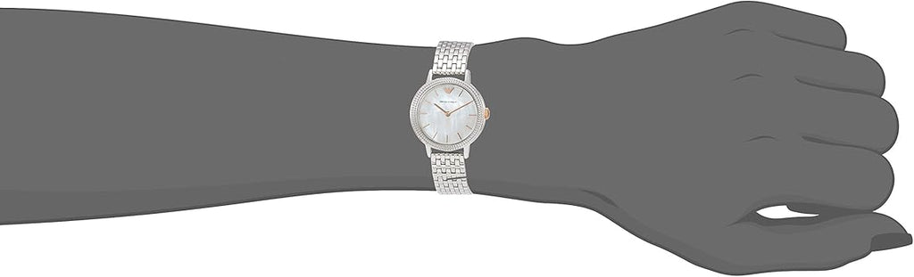 Emporio Armani Interchangeable Analog Mother of Pearl Dial Silver Steel Strap Watch For Women - AR80020 Buy Now By Emporio Armani