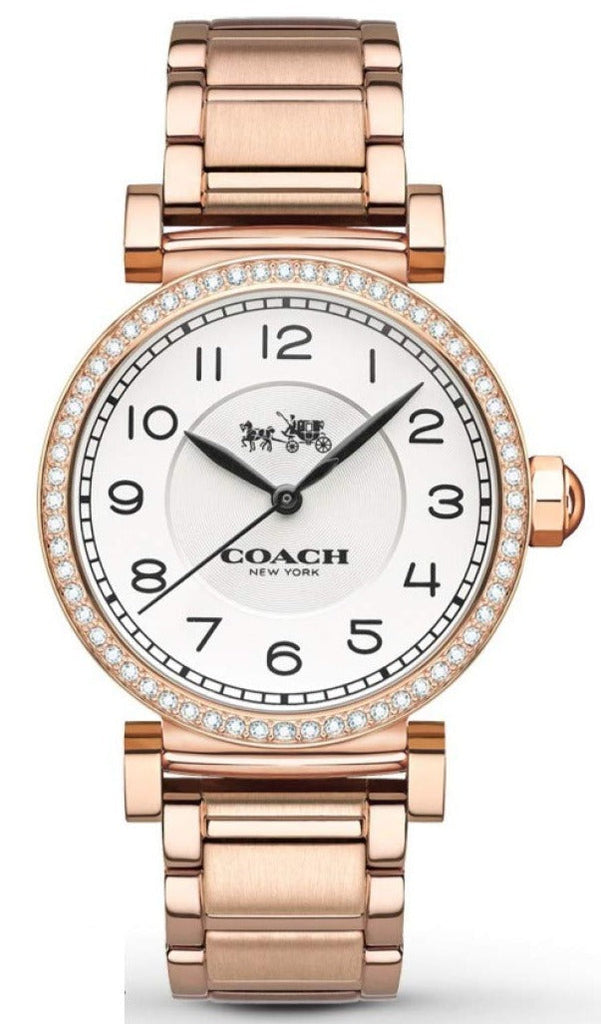 Coach Madison White Dial Rose Gold Steel Strap Watch for Women - 14502398 Buy Now By Coach