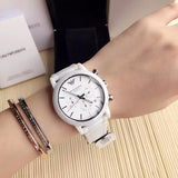 Emporio Armani Luigi Chronograph Ceramic White Dial White Ceramic Strap Watch For Men - AR1499 Buy Now By Emporio Armani