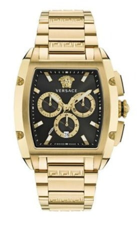 Versace Dominus Chronograph Black Dial Gold Steel Strap Watch For Men - VE6H00523 Buy Now By Versace