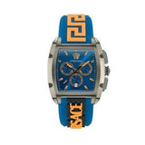 Versace Iconic Dominus Chronograph Blue Dial Blue Rubber Strap Watch For Men - VE6H00323 Buy Now By Versace