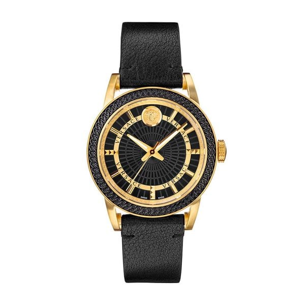 Versace Code Quartz Black Dial Black Leather Strap Watch For Men - VEPO00320 Buy Now By Versace