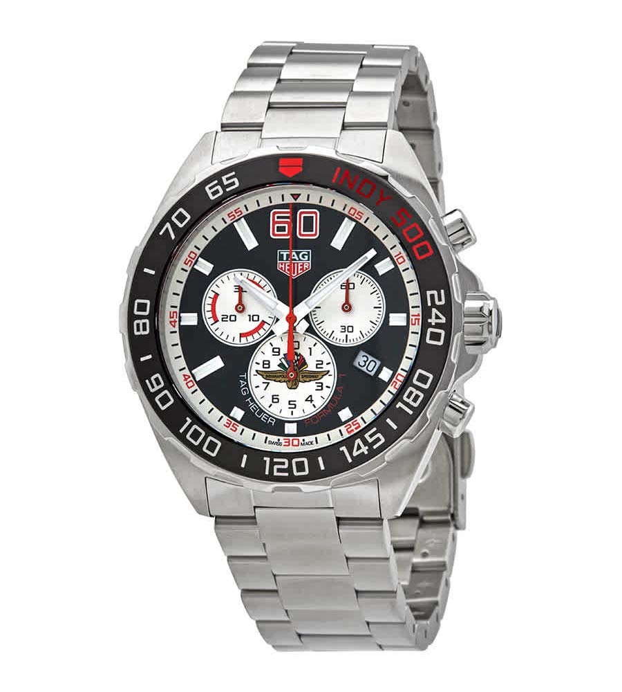 Tag Heuer Formula 1 Indy 500 Special Edition Black Dial Silver Steel Strap Watch for Men - CAZ101V.BA0842 Buy Now By Tag Heuer