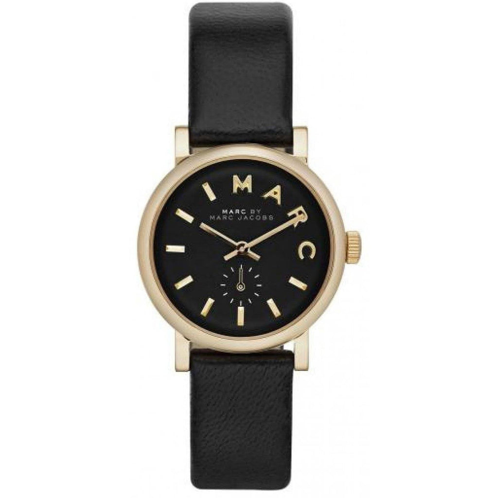 Marc Jacobs Baker Black Dial Black Leather Strap Watch for Women - MBM1273 Buy Now By Marc Jacobs