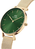 Daniel Wellington Petite Emerald Green Dial Gold Mesh Strap Watch For Women - DW00100479 Buy Now By Daniel Wellington