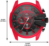 Diesel Mega Chief Chronograph Black Dial Red Rubber Strap Watch For Men - DZ4526 Buy Now By Diesel