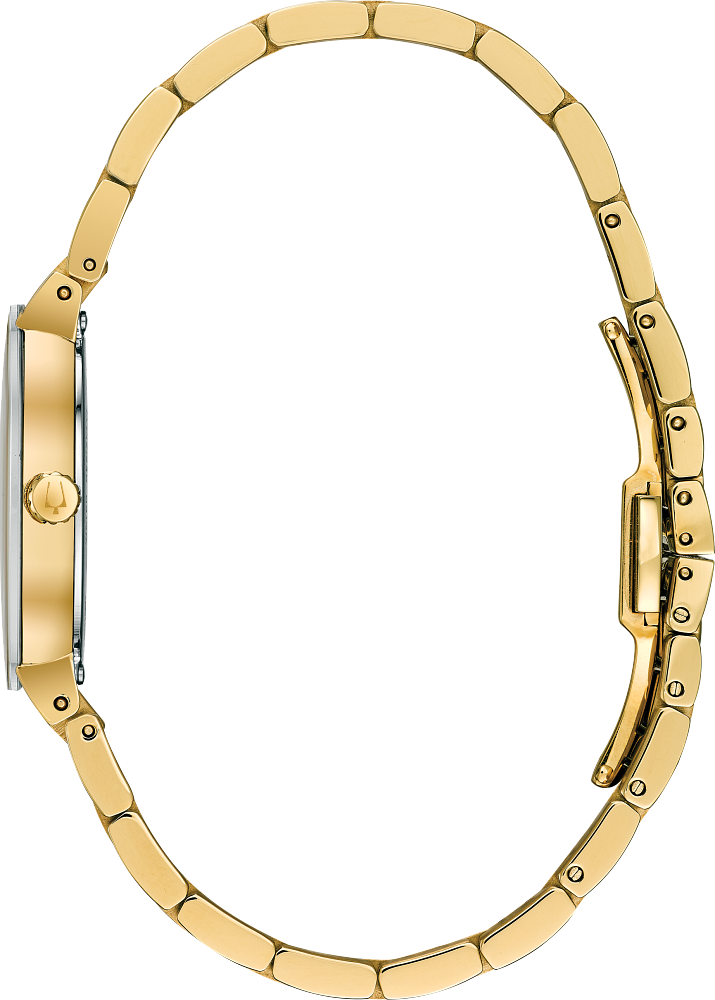 Bulova Phantom White Dial with Swarovski Baguettes Rose Gold Steel Strap Watch for Women - 98L268 Buy Now By Bulova