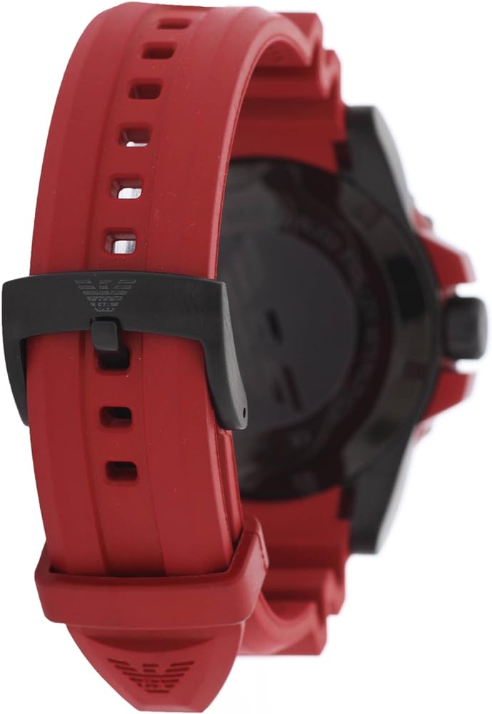 Emporio Armani Sportivo Quartz Black Dial Red Rubber Strap Watch For Men - AR6101 Buy Now By Emporio Armani