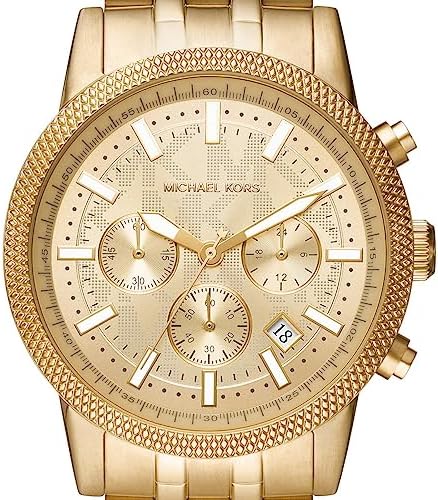 Michael Kors Hutton Chronograph Gold Dial Gold Steel Strap Watch For Men - MK8953 Buy Now By Michael Kors