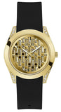 Guess Clarity Gold Dial Black Silicone Strap Watch for Women - GW0109L1 Buy Now By Guess