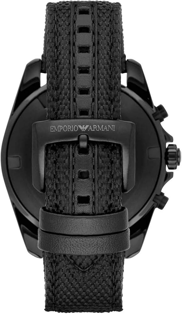 Emporio Armani Sigma Chronograph Black Dial Black Leather Strap Watch For Men - AR6131 Buy Now By Emporio Armani